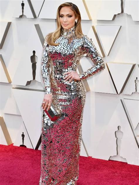 The Only Way To See J Lo S Mirrored Oscars Dress Is Up Close