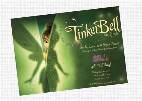 Tinkerbell Invitation Printable Tinkerbell Invitations Tinkerbell