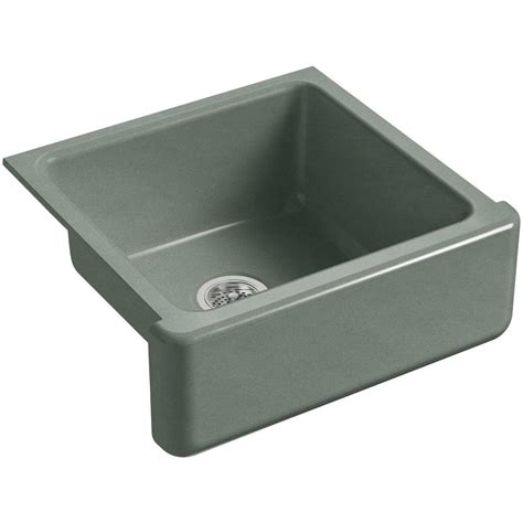 Single bowl kitchen sink in white enduring in beauty and performance, this enduring in beauty and performance, this apron front kitchen sink is a fashionable kitchen fixture with modern farmhouse charm. KOHLER Whitehaven Undermount Farmhouse Apron-Front Cast ...