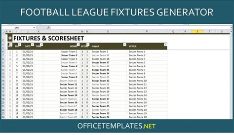Football League Fixtures Creator With Automated Standing Table