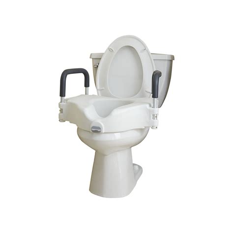 Locking Raised Toilet Seat With Removable Arms