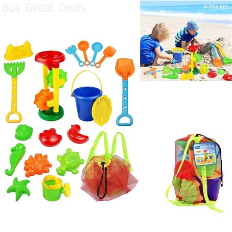 Kids Sand Beach Toy Set 18 Piece Sand Castle Bucket Play Kit Summer