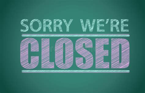 We will be closed on tuesday 12th join yahoo answers and get 100 points today. Sorry we're closed stock illustration. Illustration of ...