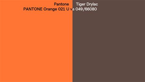 Pantone Orange U Vs Tiger Drylac Side By Side Comparison