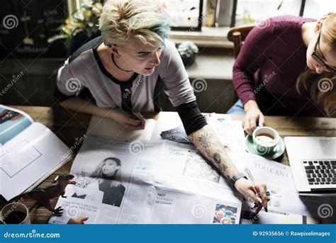 Colleagues Exchanging Opinion Ideas Working Stock Photo Image Of