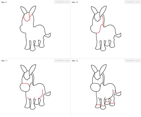 Fpencil How To Draw Donkey For Kids Step By Step