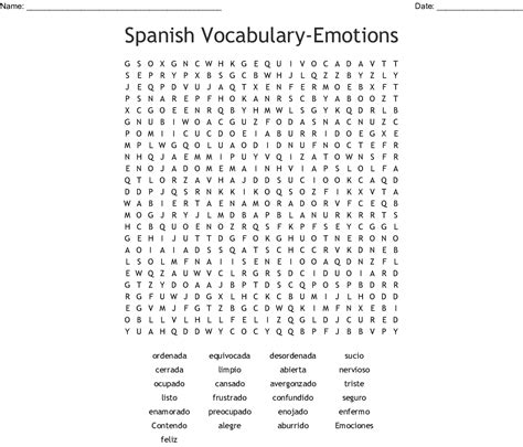 Free Printable Spanish Word Search Word Search Printable