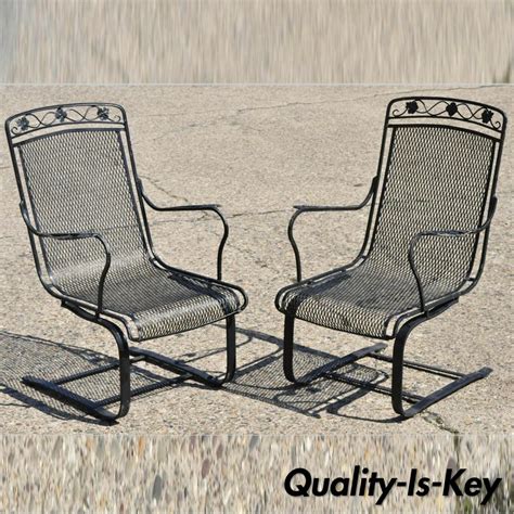 Wrought iron is tough, malleable, ductile and easily welded. Pair of Russel Woodard Wrought Iron Patio Bouncer Lounge ...