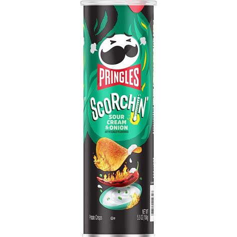 Buy Pringles Scorchin Potato Crisps Chips Sour Cream And Onion Fiery