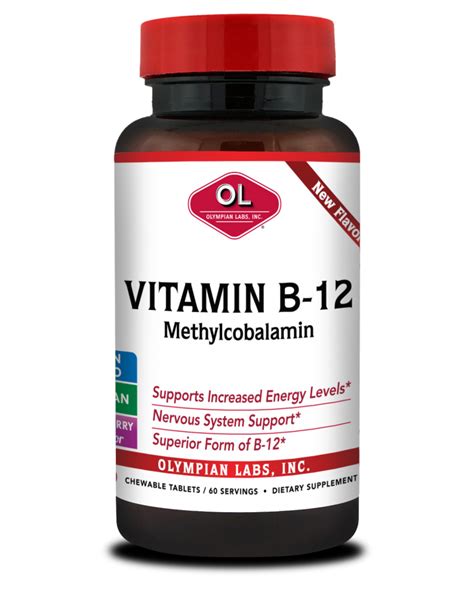 Vitamin B 12 Methylcobalamin Chewable Tablets Olympian Labs