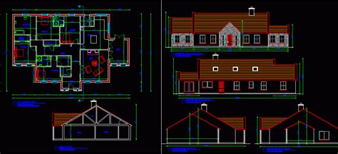 Design Of A Bungalow Dwg Elevation For Autocad Designs Cad