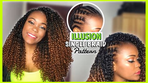 How To Crochet Braids Illusion Single Individual Braiding Pattern Quarantine Hairstyle Youtube