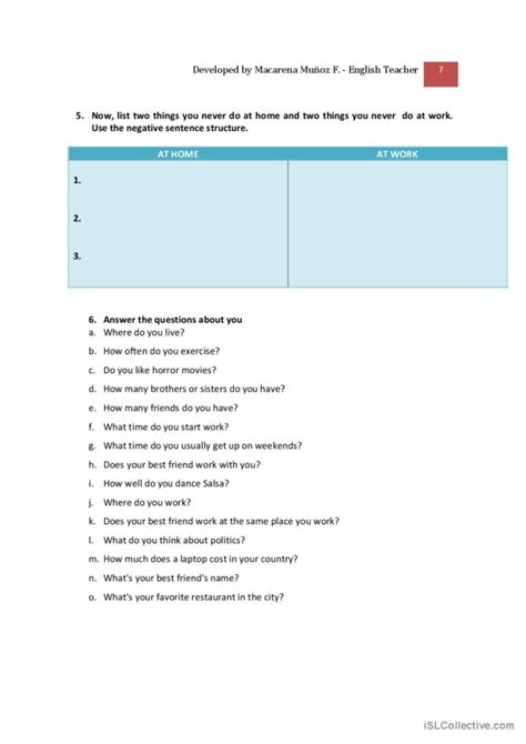 Present Simple Handout And Worksheet English Esl Worksheets Pdf And Doc