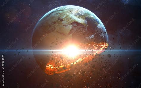 Apocalyptic Background Planet Earth Exploding Armageddon Illustration End Of Time Elements