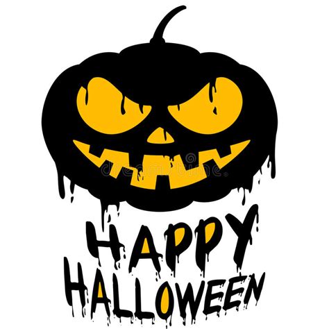 Happy Halloween With Jack O Lantern Pumpkin Stock Vector Illustration