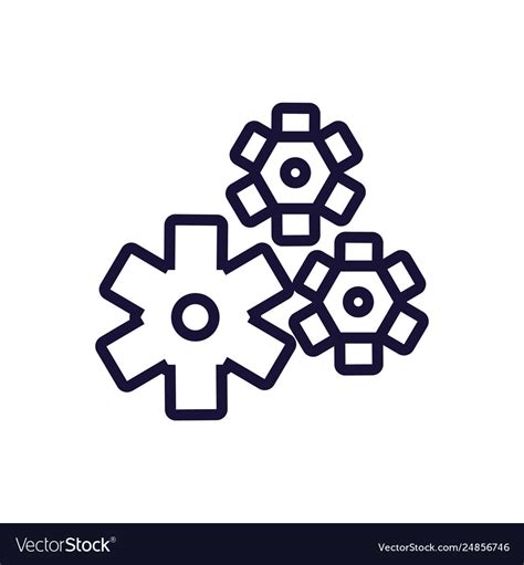 Gears Pinions Machine Isolated Icon Royalty Free Vector