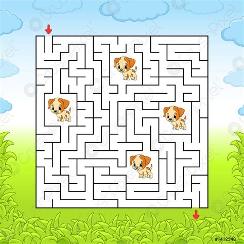 Maze Game For Kids Funny Labyrinth Education Developing Worksheet