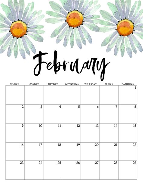 2020 Free Printable Calendar Floral Paper Trail Design