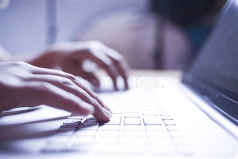 Typing On Notebook Stock Photo Image Of Female Freelance 150181718
