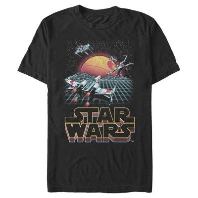 Men S Star Wars Retro X Wing Grid T Shirt Black Medium Target