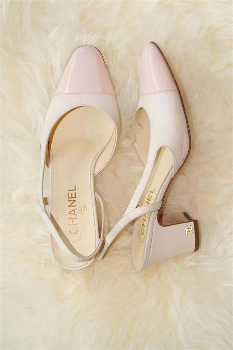 Pink White Chanel Slingbacks Sock Shoes Cute Shoes Me Too Shoes Shoe