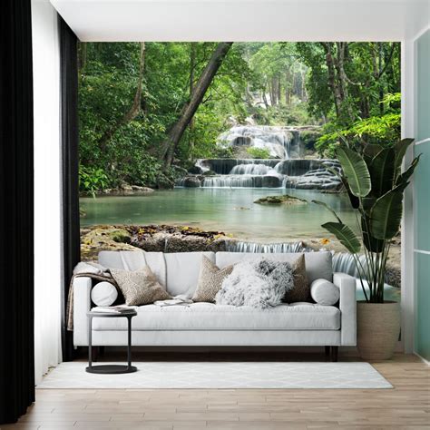 Forest Waterfall Wall Mural Imagimurals Hand Painted And Custom