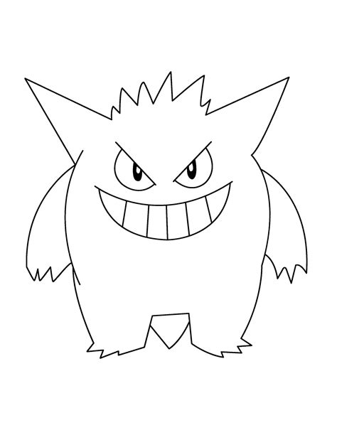 Pokemon Gengar Coloring Pages Free Pokemon Coloring Pages