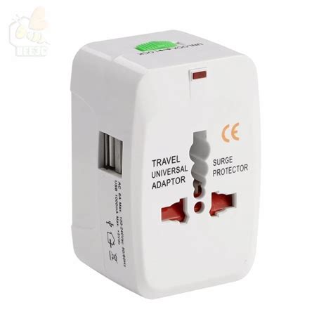 all in one universal global international plug adapter 2 usb port world travel ac power charger