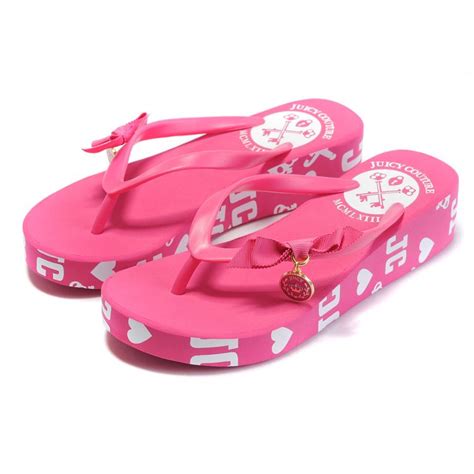 Juicy Couture Hot Pink Chelle Women S Low Wedge Flip Flop Juicy Couture Shoes Rocker Boots