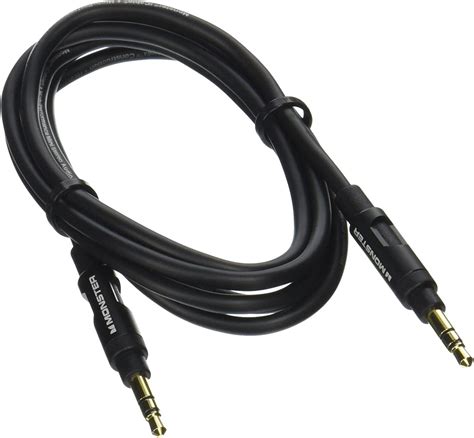 Monster Mobile Audio Cable Mm Male To Male Stereo Audio Cable Feet Black Dull Black