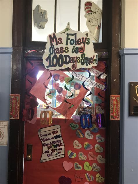 Valentines Day Classroom Door Decoration With A Touch Of The 100th Day