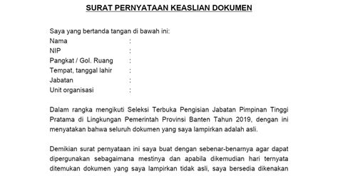 Surat Pernyataan Keaslian Dokumen Docx Google Drive