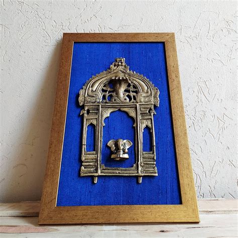 Exquisite Brass Temple Frame Prabhavali With The Mythical Etsy