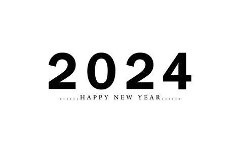Happy New Year 2024 Typography Logo 2024 Vision 2024 New Year Banner