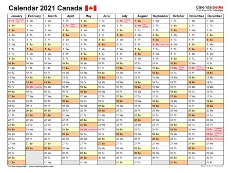 View 2021 Printable Calendar Canada
 Images