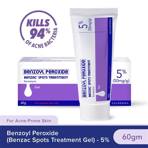 Galderma Benzac Benzoyl Peroxide Spots Treatment 25 5 10 Gel