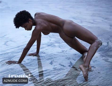 Ebonee Davis Shows Off Her Naked Body In A Various Poses On The Beach In A Photoshoot By David