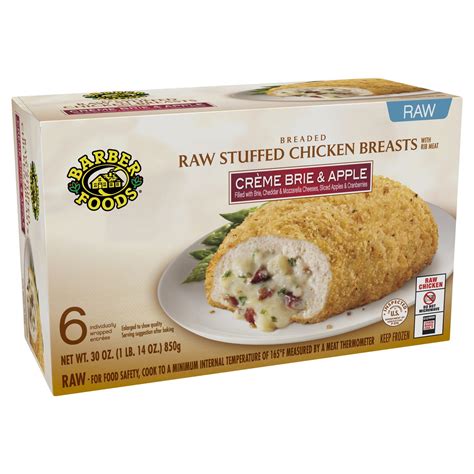 barber foods the original breaded raw stuffed chicken breasts creme brie and apple box 30 oz shipt