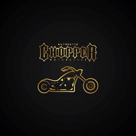 Premium Vector Chopper Motorcycle Logotype Theme Vector Art Illustration