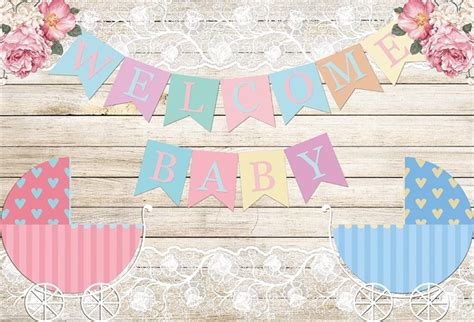 Lfeey 7x5ft Wooden Wall Baby Shower Photo Booth Backdrop
