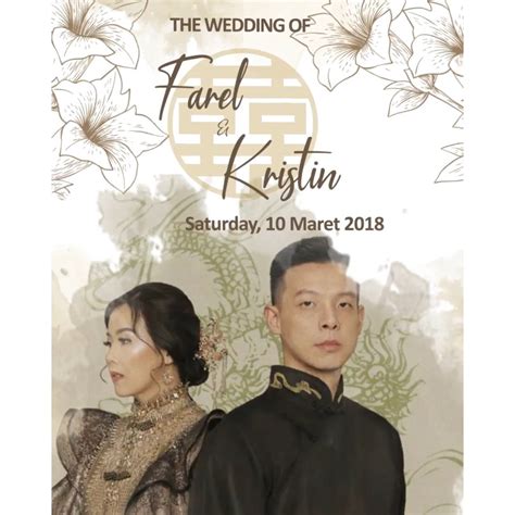 Jual Undangan Digital Video Pernikahan Tionghoa Soft Brown Floral