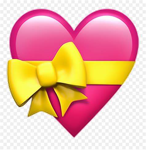 Heart Emoji Ios Emojipedia Iphone Hd Image Free Png Heart With Ribbon