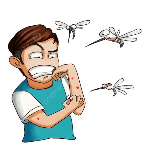 Desenho De Personagem De Mordida De Mosquito Desenhado à Mão Png