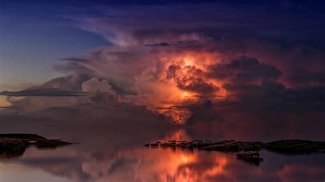 1920x1080 Thunderstorm In Ocean 5k Laptop Full HD 1080P HD 4k Wallpapers, Images, Backgrounds ...
