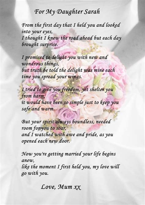 Personalised And Ideal For A Unique T 1 X Stunning A4 Poem Ebay Mother Daughter Wedding