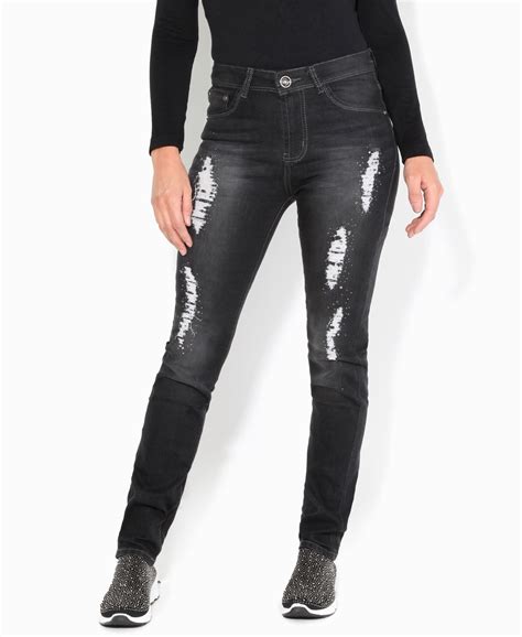 Skinny Jeans Diamante Spotted Ripped Skinny Jeans Krisp