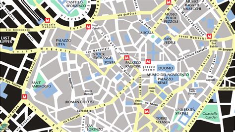 Milano Milan Italy Ciaomilano Printable Pdf Map Of The City Center