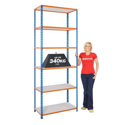 Big340 Blue And Orange 2440mm High Shelving With Steel Shelves Shelving