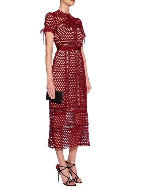 Panelled Lace Midi Dress Self Portrait Matchesfashioncom Us Lace