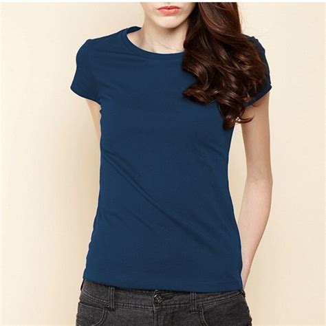 High Quality Plain Blank T Shirt For Womens Round Neck Daily Casual